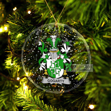Gogarty Irish Clan Christmas Glass Ornament with Coat of Arms