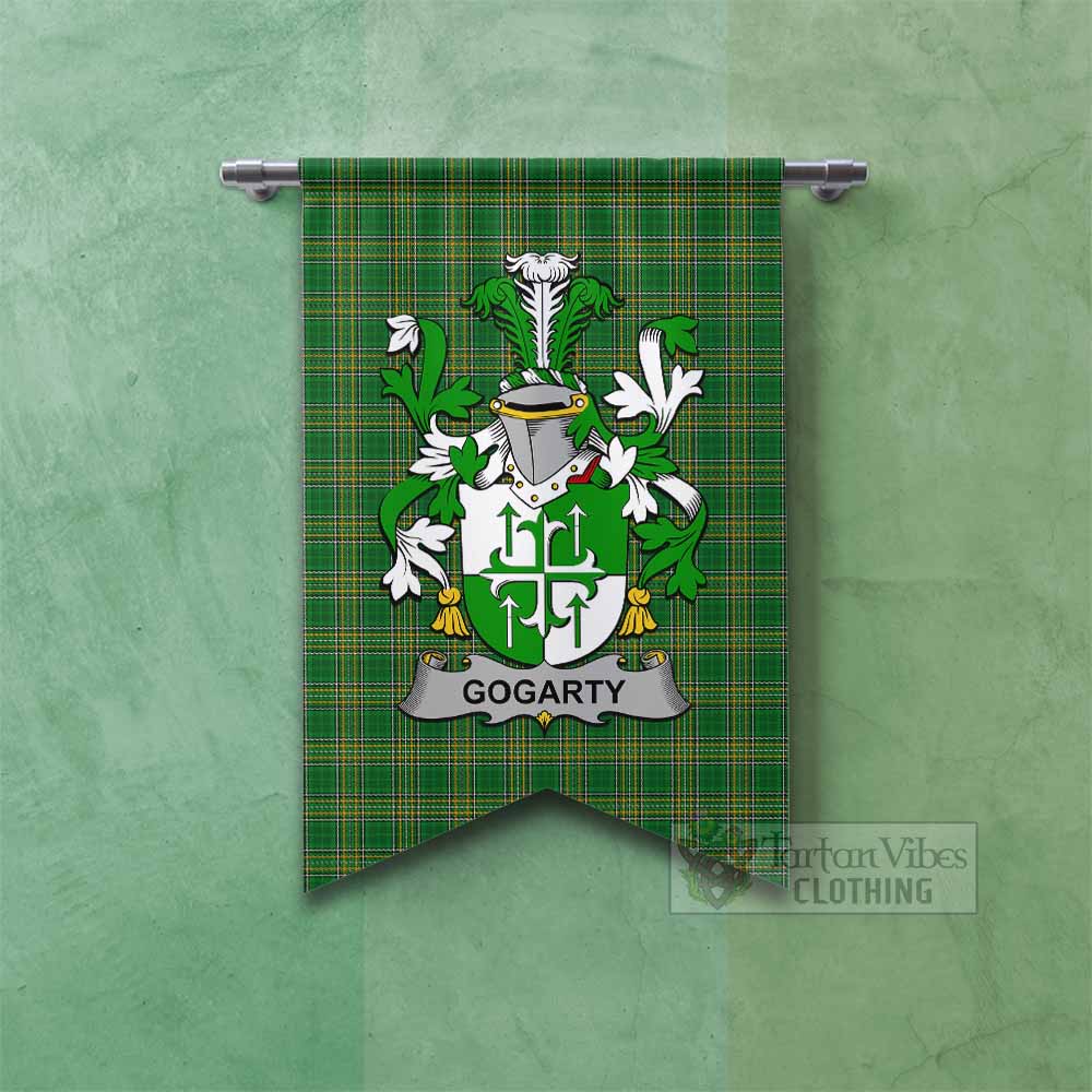 Gogarty Irish Clan Tartan Gonfalon, Tartan Banner with Coat of Arms Fishtail - Tartan Vibes Clothing