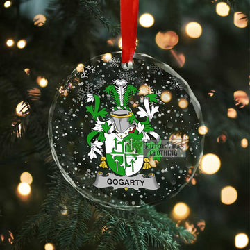 Gogarty Irish Clan Christmas Glass Ornament with Coat of Arms
