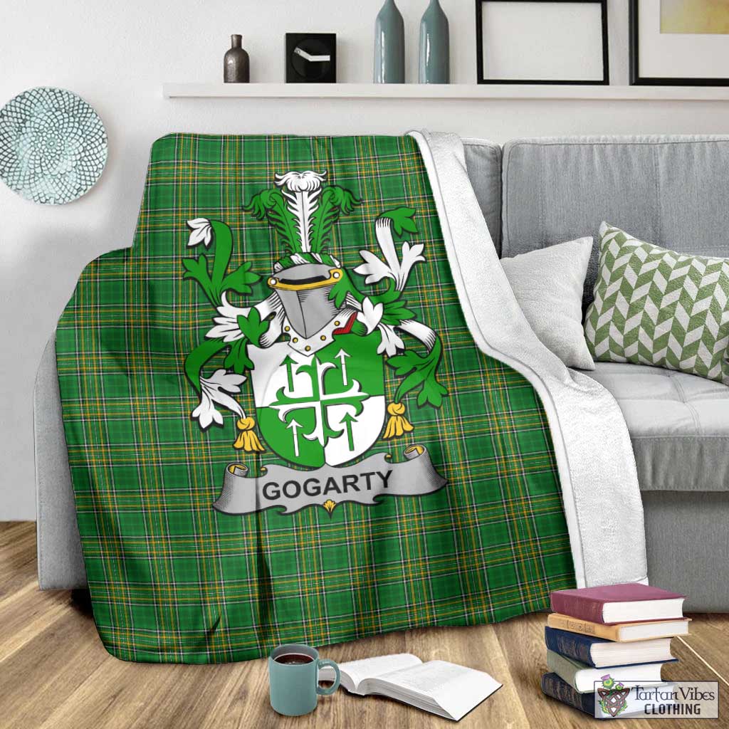 Tartan Vibes Clothing Gogarty Irish Clan Tartan Blanket with Coat of Arms