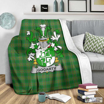 Tartan Vibes Clothing Gogarty Irish Clan Tartan Blanket with Coat of Arms