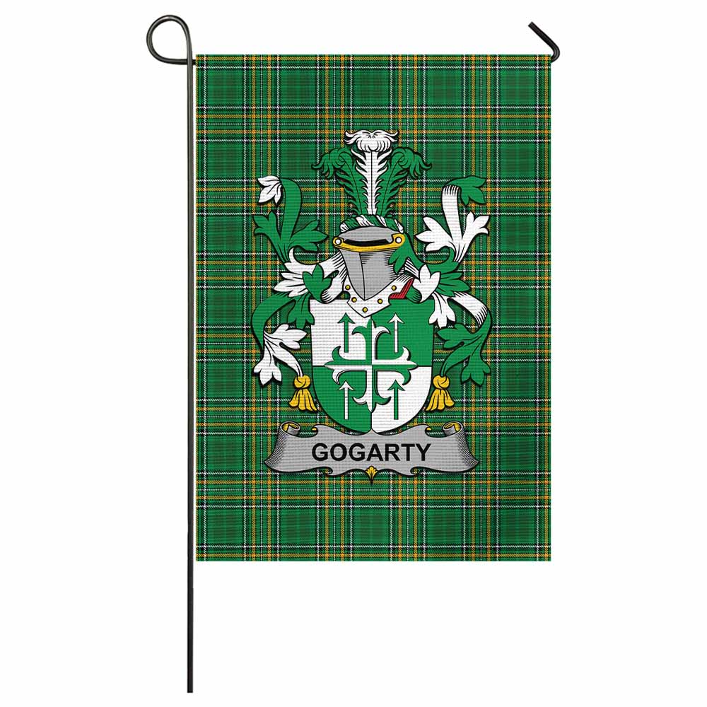 Gogarty Irish Clan Tartan Flag with Coat of Arms