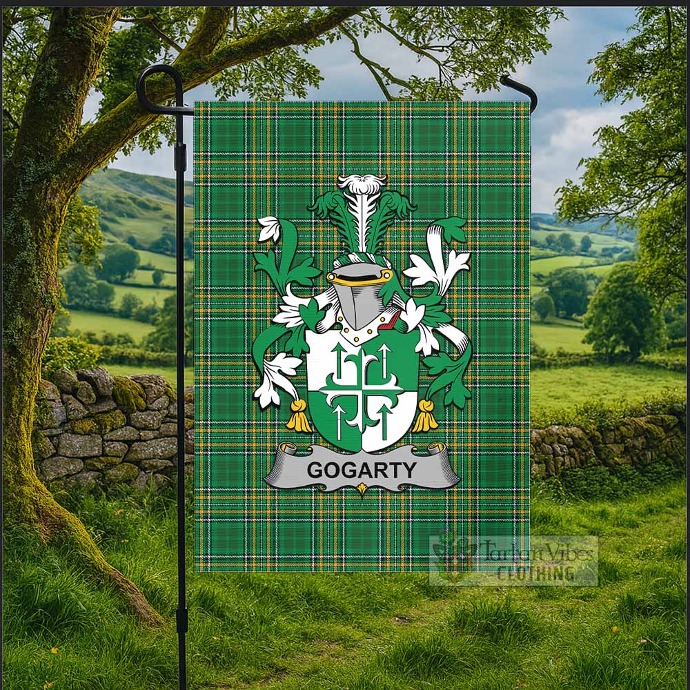 Gogarty Irish Clan Tartan Flag with Coat of Arms