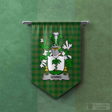 Going Irish Clan Tartan Gonfalon, Tartan Banner with Coat of Arms