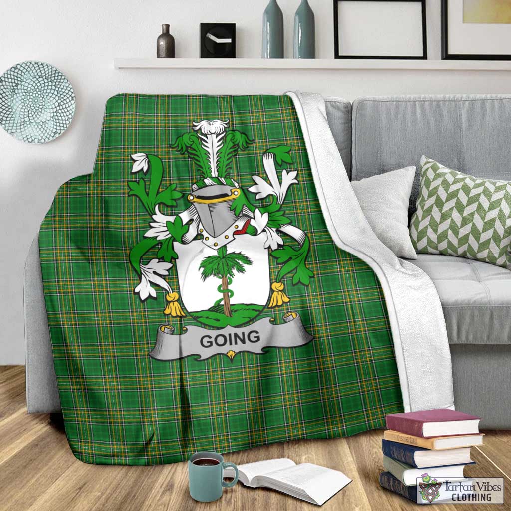 Tartan Vibes Clothing Going Irish Clan Tartan Blanket with Coat of Arms