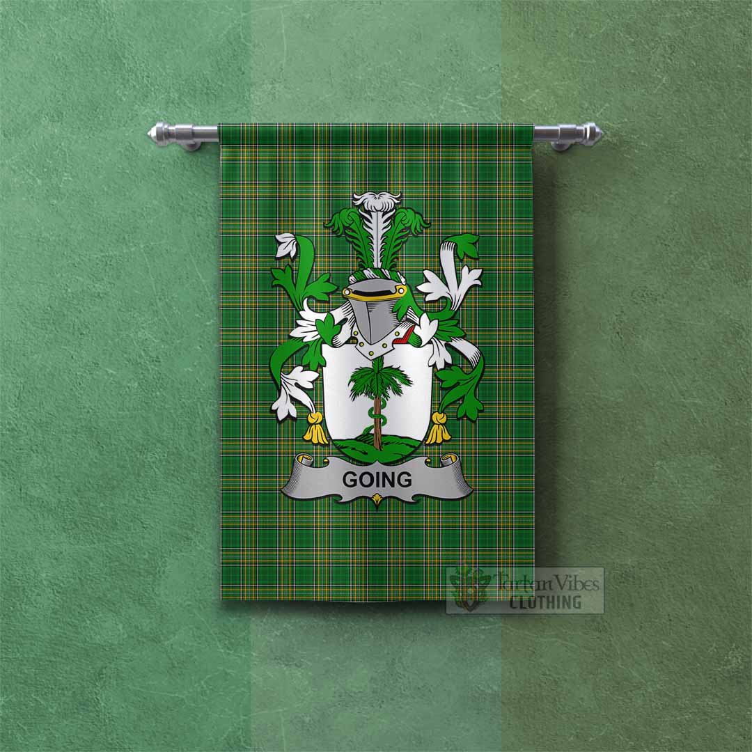 Tartan Vibes Clothing Going Irish Clan Tartan Gonfalon, Tartan Banner with Coat of Arms