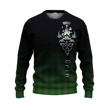 Gold Irish Clan Knitted Sweater with Coat of Arms Erin Go Bragh Celtic Inspired Unisex - Tartan Vibes Clothing