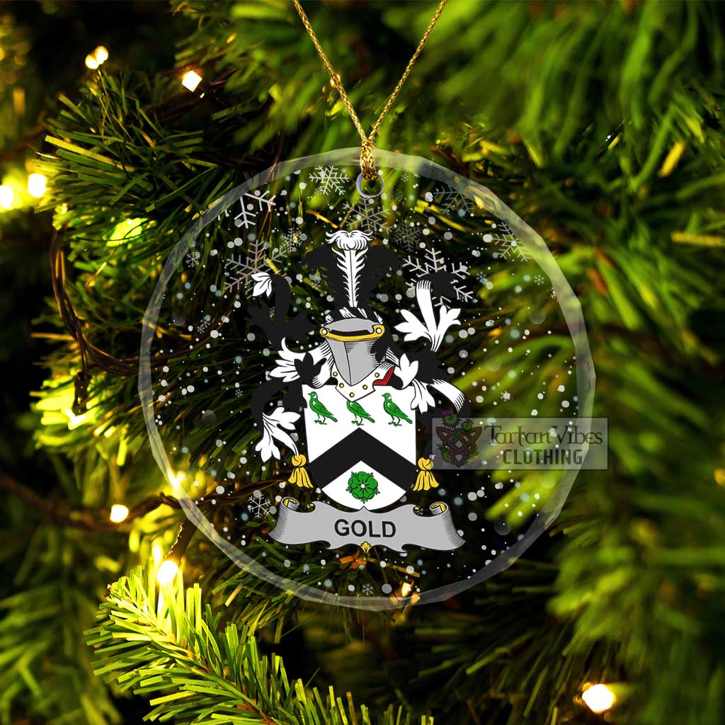 Gold Irish Clan Christmas Glass Ornament with Coat of Arms Transparent Glass Circle - 2D-tartanvibesclothing