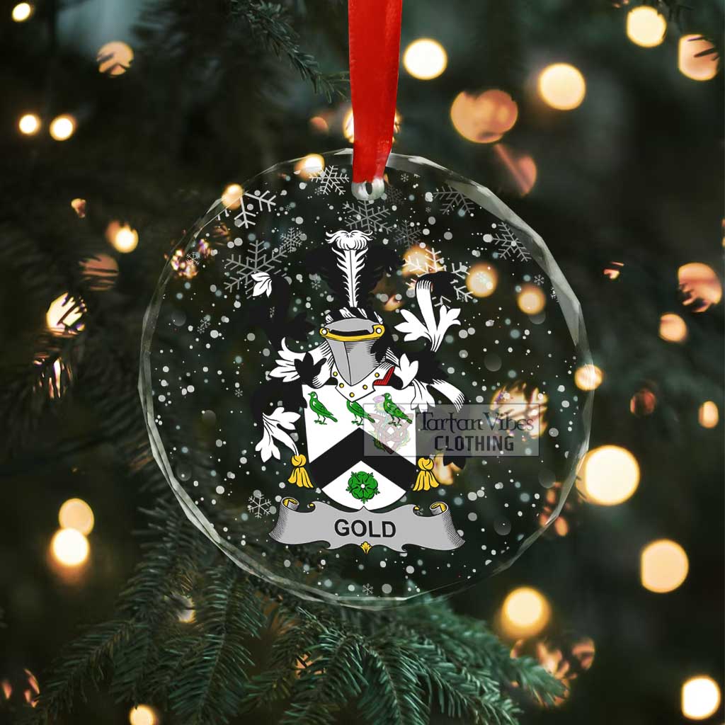 Gold Irish Clan Christmas Glass Ornament with Coat of Arms - 2D-tartanvibesclothing