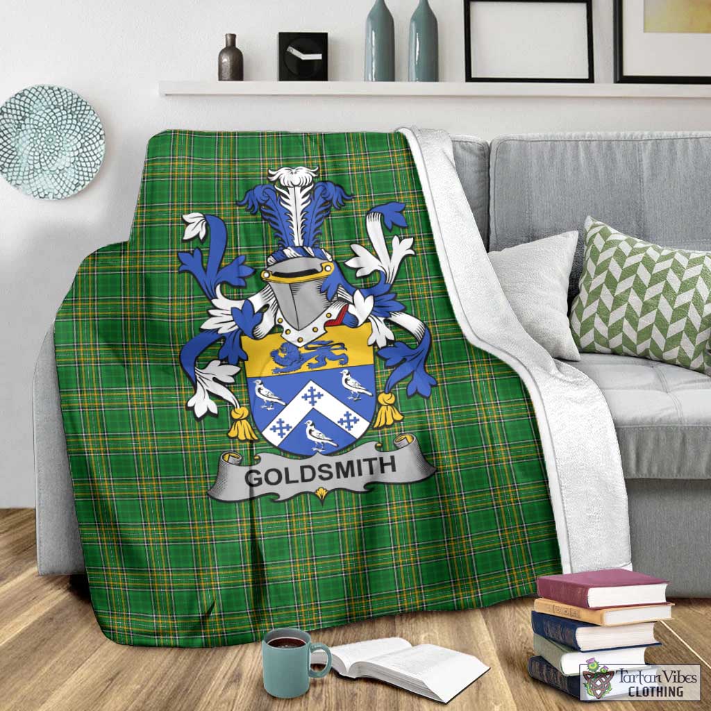 Goldsmith Irish Clan Tartan Blanket with Coat of Arms - Tartan Vibes Clothing