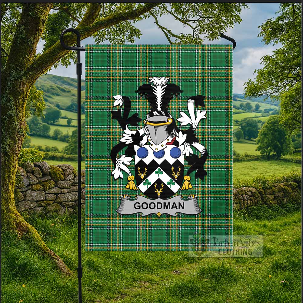 Goodman Irish Clan Tartan Flag with Coat of Arms