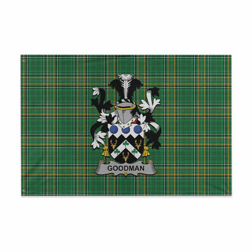 Goodman Irish Clan Tartan House Flag with Coat of Arms