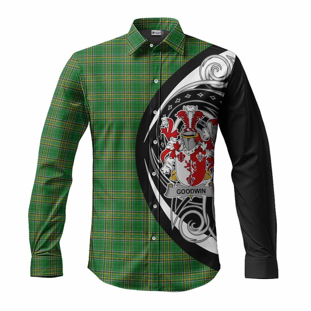 Goodwin Irish Clan Long Sleeve Button Shirt Celtic Circle Style Men's Shirt S - Tartan Vibes Clothing