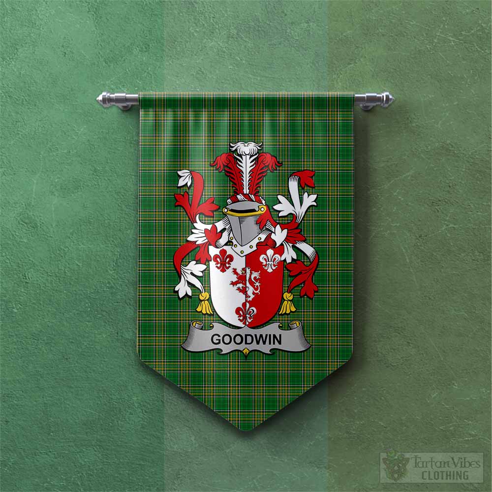 Goodwin Irish Clan Tartan Gonfalon, Tartan Banner with Coat of Arms Chevron - Tartan Vibes Clothing