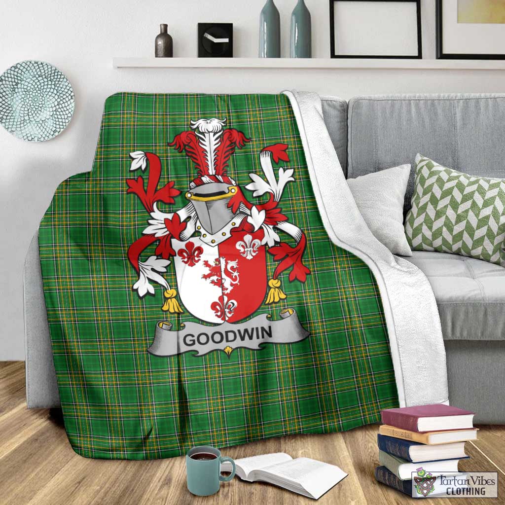 Goodwin Irish Clan Tartan Blanket with Coat of Arms - Tartan Vibes Clothing