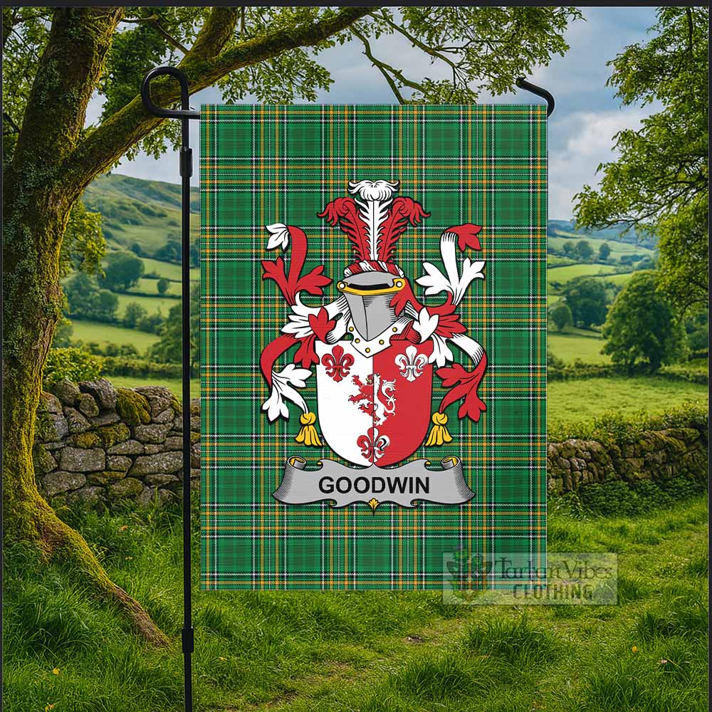 Goodwin Irish Clan Tartan Flag with Coat of Arms