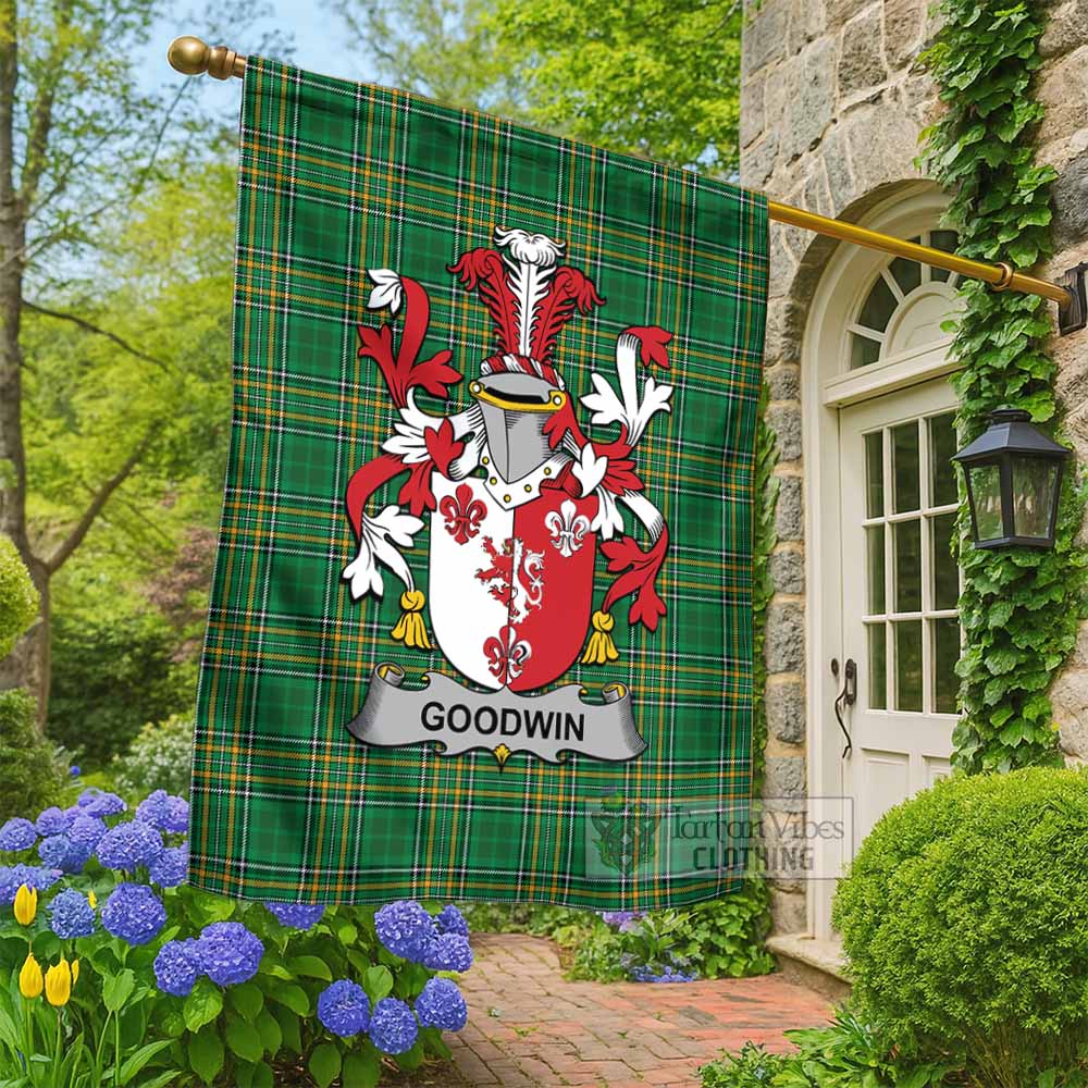 Goodwin Irish Clan Tartan Flag with Coat of Arms