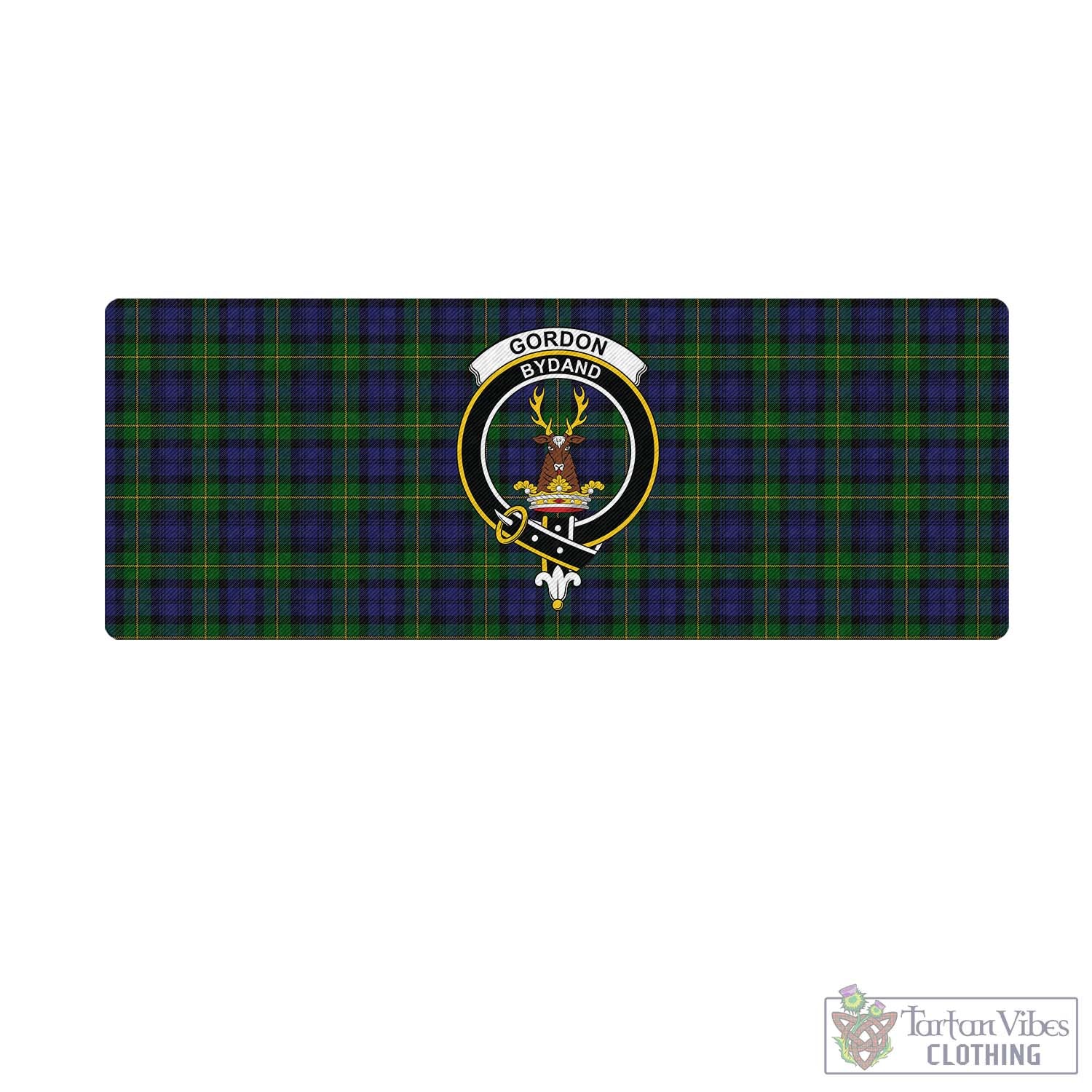 Tartan Vibes Clothing Gordon Tartan Mouse Pad with Family Crest