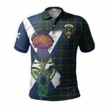 Gordon Tartan Family Crest Polo Shirt Scottish Thistle Celtic Inspired