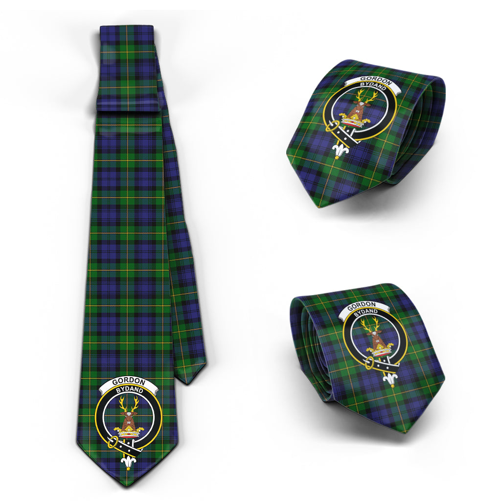 Gordon Tartan Classic Necktie with Family Crest Necktie One Size - Tartan Vibes Clothing