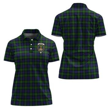 Gordon Tartan Polo Shirt with Family Crest For Women