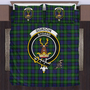 Gordon Tartan Bedding Set with Family Crest