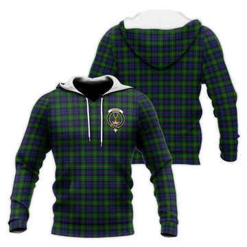 Gordon Tartan Knitted Hoodie with Family Crest