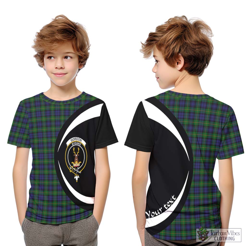 Gordon Tartan Kid T-Shirt with Family Crest Circle Style Youth XL Size14 - Tartan Vibes Clothing