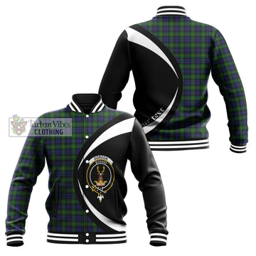 Gordon Tartan Baseball Jacket with Family Crest Circle Style