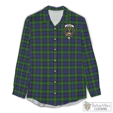 Tartan Vibes Clothing Gordon Tartan Womens Casual Shirt with Family Crest
