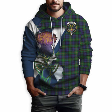 Gordon Tartan Family Crest Hoodie Scottish Thistle Celtic Inspired