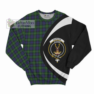 Gordon Tartan Sweatshirt with Family Crest Circle Style Unisex - Tartan Vibes Clothing