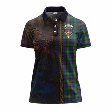 Gordon Tartan Family Crest Women's Polo Shirt Alba Gu Brath Be Brave Lion Ancient Style
