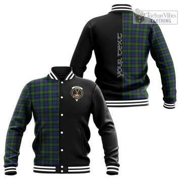 Gordon Tartan Baseball Jacket with Family Crest and Half Of Me Style