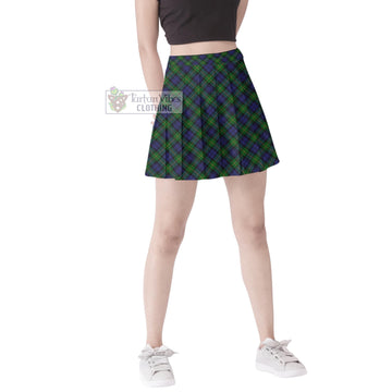 Gordon Tartan Women's Plated Mini Skirt Cross Style