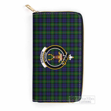 Gordon Tartan Women's Leather Wallet with Family Crest