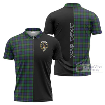 Gordon Tartan Zipper Polo Shirt with Family Crest and Half Of Me Style Unisex - Tartanvibesclothing Shop