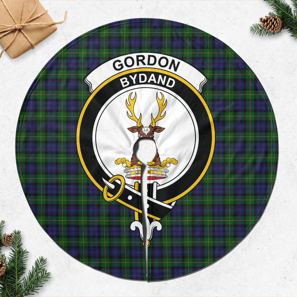 Gordon Tartan Christmas Tree Skirt with Family Crest - Tartanvibesclothing