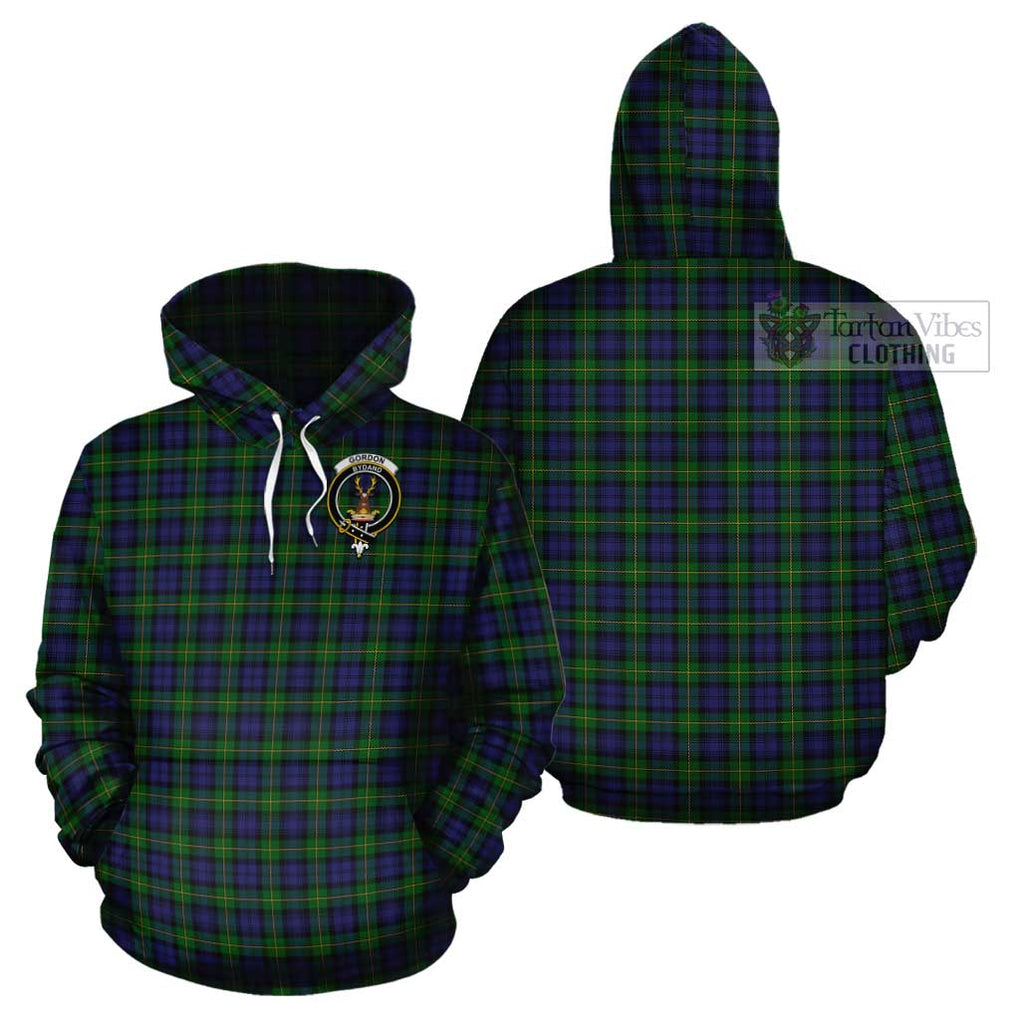 Gordon Tartan Cotton Hoodie with Family Crest Pullover Hoodie - Tartan Vibes Clothing