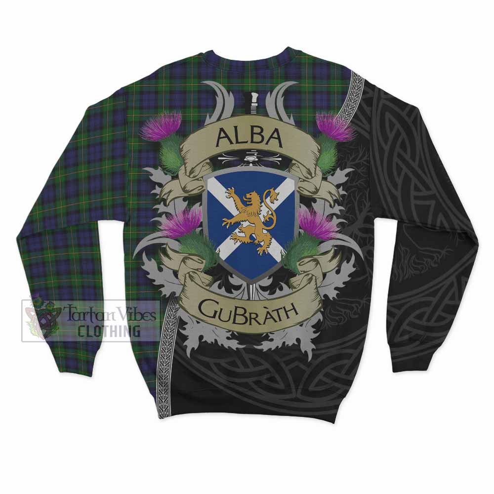 Tartan Vibes Clothing Gordon Tartan Family Crest Sweatshirt Lion Rampant Royal Thistle Shield Celtic Inspired