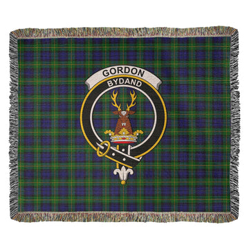 Gordon Tartan Woven Blanket with Family Crest