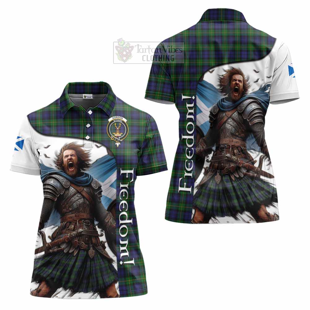 Tartan Vibes Clothing Gordon Crest Tartan Women's Polo Shirt Inspired by the Freedom of Scottish Warrior