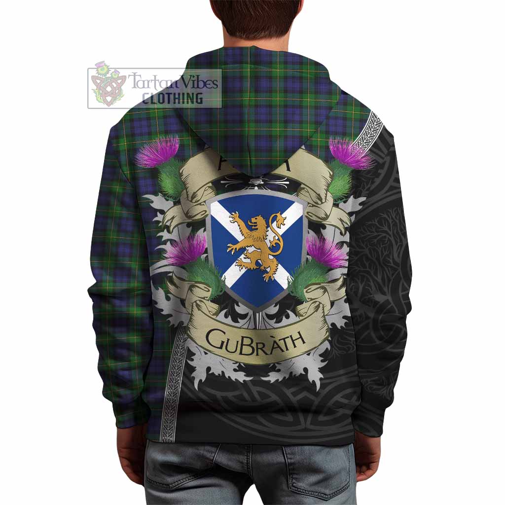 Tartan Vibes Clothing Gordon Tartan Family Crest Hoodie Lion Rampant Royal Thistle Shield Celtic Inspired