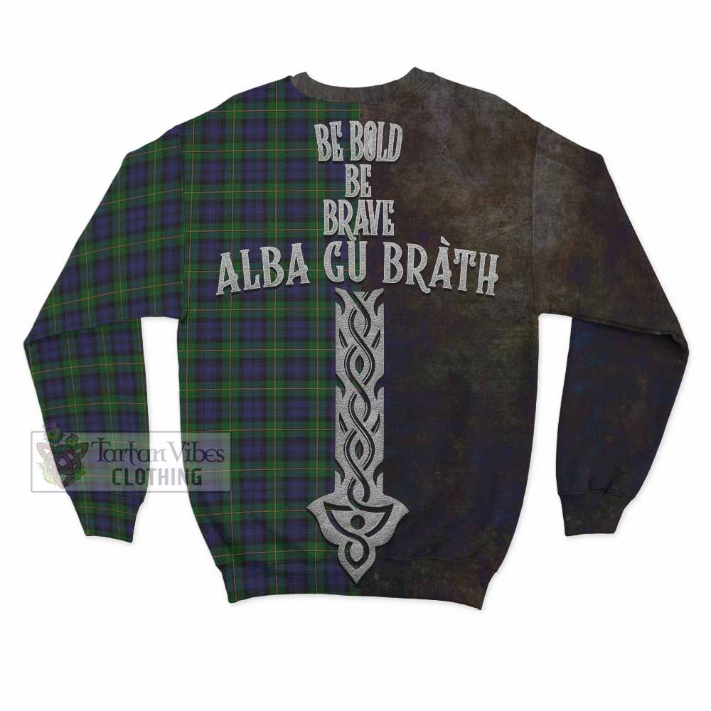 Tartan Vibes Clothing Gordon Tartan Family Crest Sweatshirt Alba Gu Brath Be Brave Lion Ancient Style