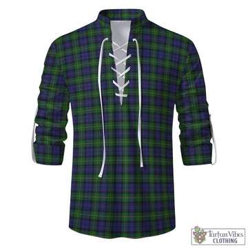 Gordon Tartan Men's Scottish Traditional Jacobite Ghillie Kilt Shirt