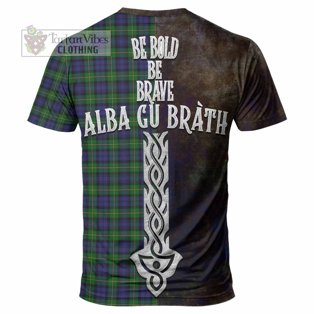 Tartan Vibes Clothing Gordon Tartan Family Crest T-Shirt Alba Gu Brath Be Brave Lion Ancient Style