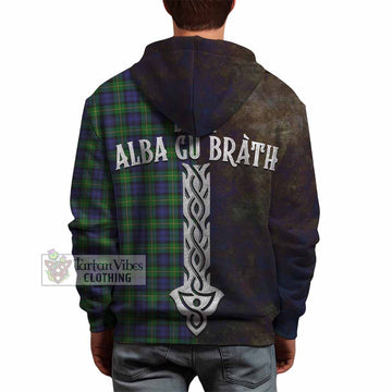 Gordon Tartan Family Crest Hoodie Alba Gu Brath Be Brave Lion Ancient Style