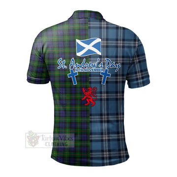 Tartan Vibes Clothing Gordon Tartan Polo Shirt Happy St. Andrew's Day Half Tartan Style