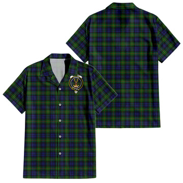 Gordon Tartan Hawaiian Shirt with Family Crest