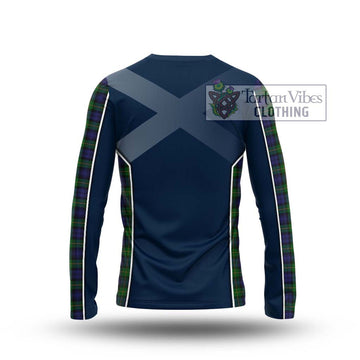 Gordon Tartan Long Sleeve T-Shirt with Family Crest and Lion Rampant Vibes Sport Style - Tartan Vibes Clothing